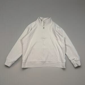 BOODY Eco Wear 1/4 Zip Pullover Sweatshirt Women's Size M Beige Athleisure